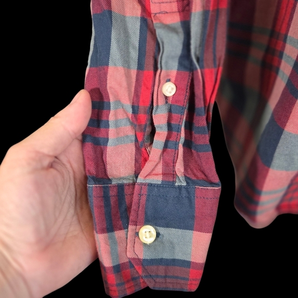 Ralph Lauren Red and Blue Plaid Custom Fitl Shirt Size L - Picture 3 of 7